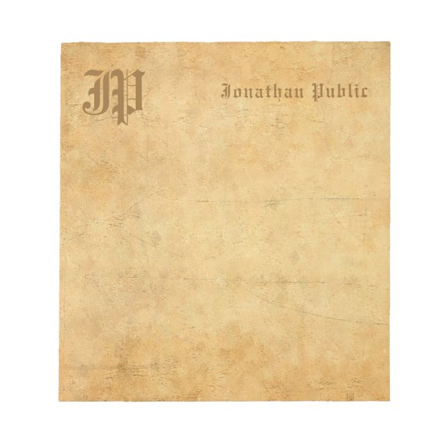 Elegant för handskriftstext för vintage Monogram Anteckningsblock (Framsida)