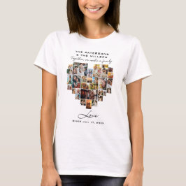 Elegant för Heart Photo Collage Family Annibröllop T Shirt