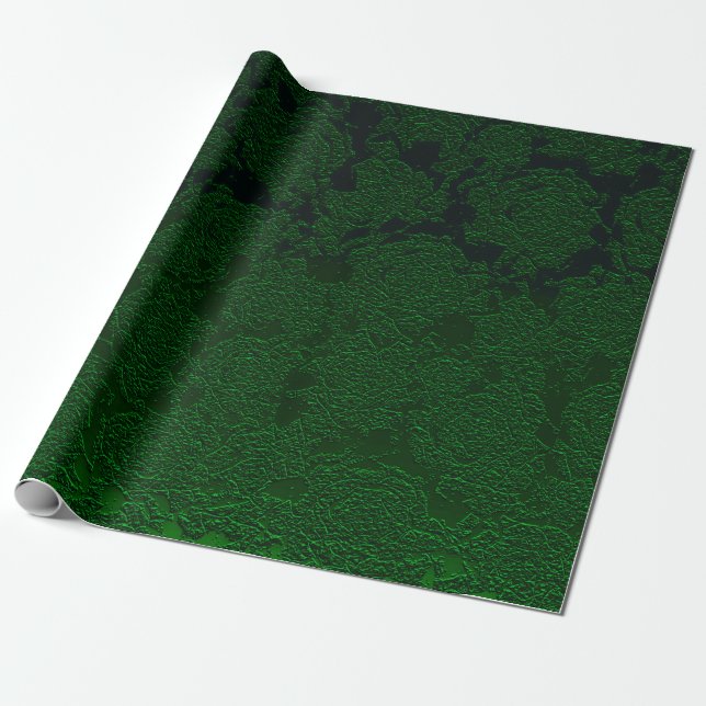 Elegant för hjägare Grönt Succulent Mönster Design Presentpapper (Utrullad)