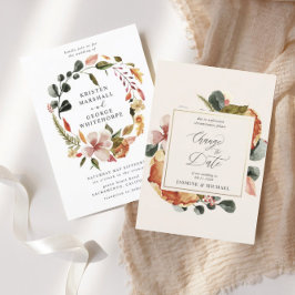 elegant för höstblommigt Ändra datuminbjudan Inbjudningar