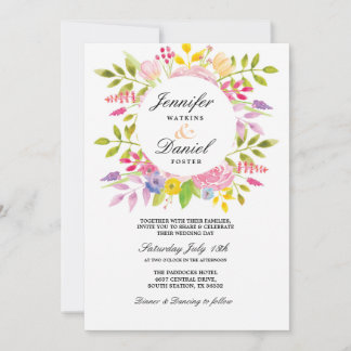 Elegant för inbjudan till Blommigten i Bröllop For