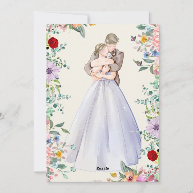 Elegant för inbjudningar till blommigtar (Baksida)