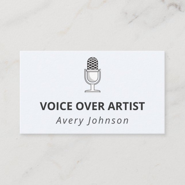Elegant för inspelningsenhet för mikrofon Ljud Cla Visitkort (Framsida)
