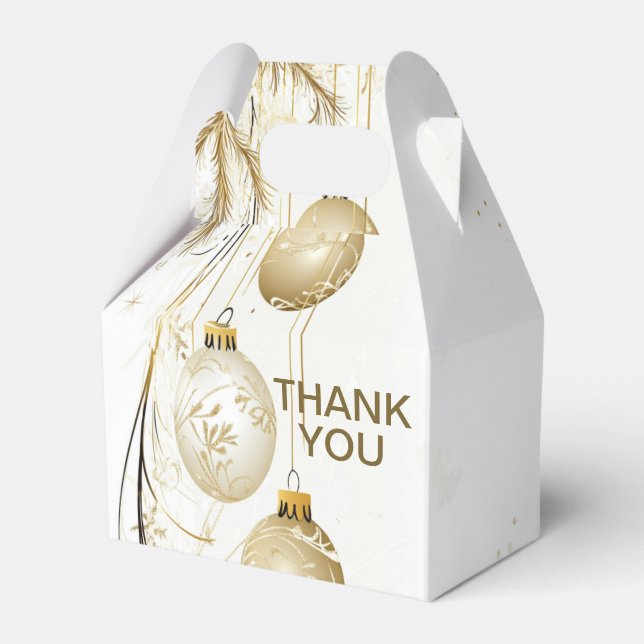 Elegant för Julfest av Golden Ornament-julen Presentaskar (Framsidan Sidan)