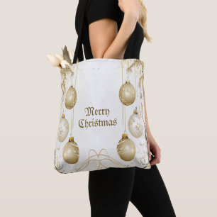 Elegant för Julfest av Golden Ornament-julen Tygkasse