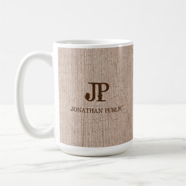 Elegant för kartträdsmonogrammall kaffemugg (Vänster)