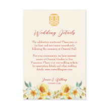 Elegant för kinesiska bröllop gult-blommigt