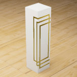 elegant för klara geometriska rektanglar för faux  presentask för vinflaska<br><div class="desc">Minimalistisk,  modern och snyggt utformning som representerar tre symmetriska faux guld-rektanglar</div>