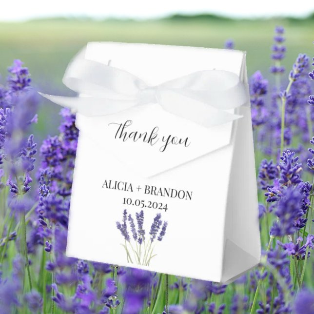 Elegant för Lavender Lila Blommigt Modern Bröllop Presentaskar (Skapare uppladdad)