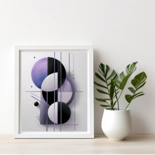Elegant för Lila av modern geometrisk Abstrakt - m Poster