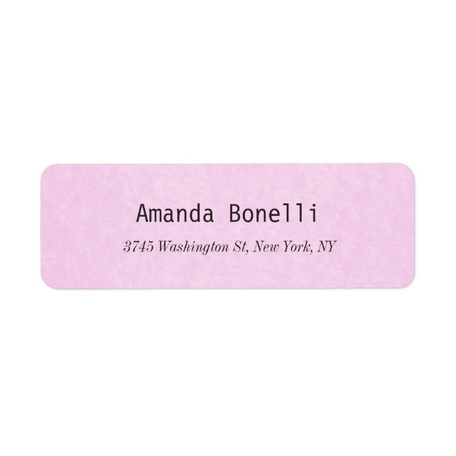 Elegant för Ljus rosa Snyggt i kreativ Modern Returadress Etikett (Framsidan)