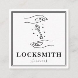 Elegant för Magic Händer & Nyckel Locksmith Servic Fyrkantigt Visitkort
