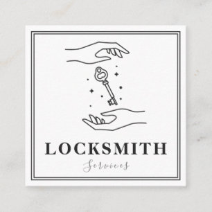 Elegant för Magic Händer & Nyckel Locksmith Servic Fyrkantigt Visitkort