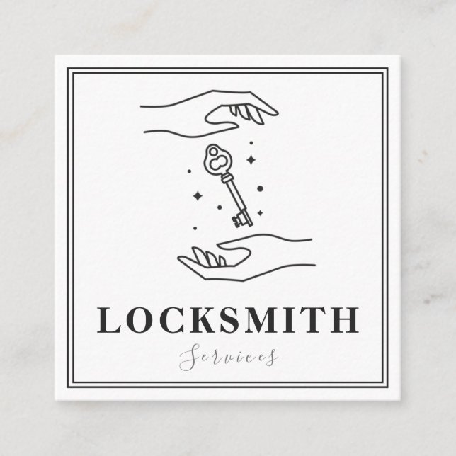 Elegant för Magic Händer & Nyckel Locksmith Servic Fyrkantigt Visitkort (Framsida)