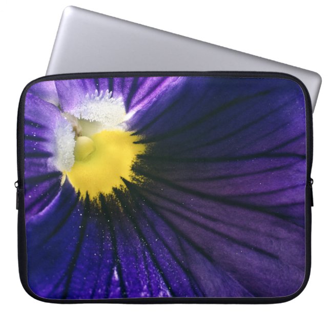 elegant för makrofoto för lila-pansy laptop fodral (Framsidan)