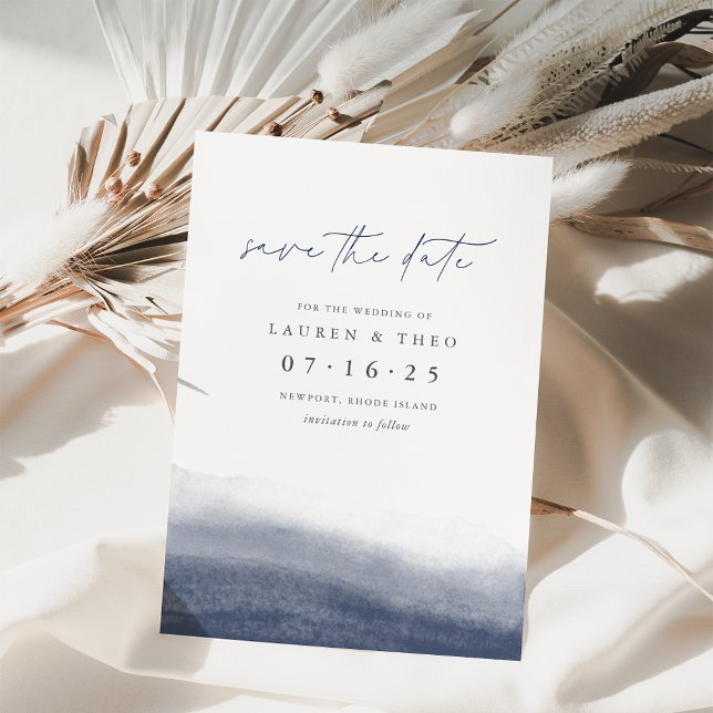 Elegant för marintidvatten: Enkel vattenfärg för k Spara Datumet (Skapare uppladdad)