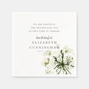 Elegant för Memorial Watercolor Botanicals Blommig Pappersservett