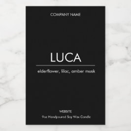 Elegant för minimalistisk ljusmärkning Luca B&W Mat Etikett