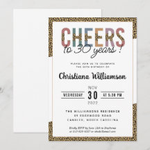 Elegant för modern 30års födelsedag Party Leopard