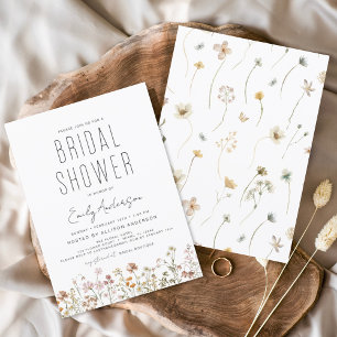 Elegant för Möhippan Budget Boho Wildblomma Flygblad