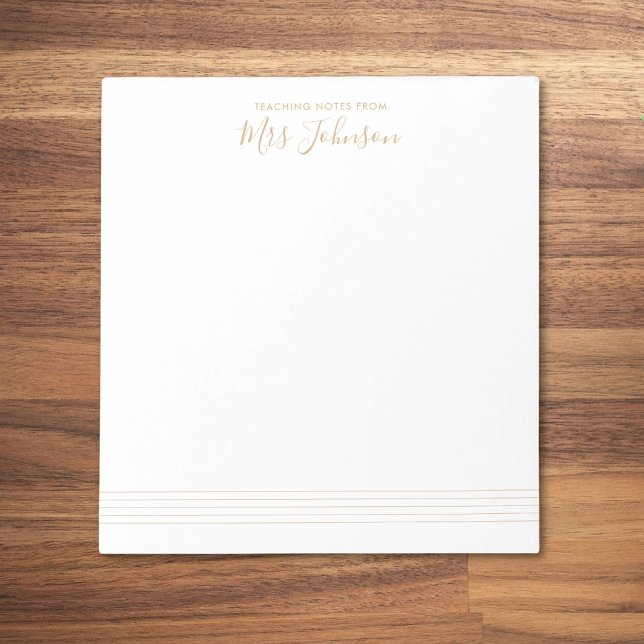 Elegant för Music Stave Teacher-skript Anteckningsblock (Skapare uppladdad)