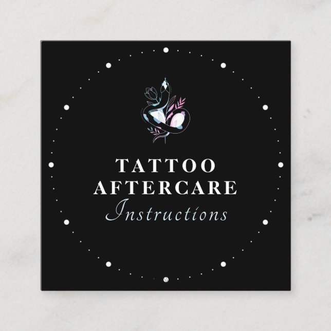 Elegant för Mystic Snake Tattoo Aftercare Instruct Fyrkantigt Visitkort (Framsida)