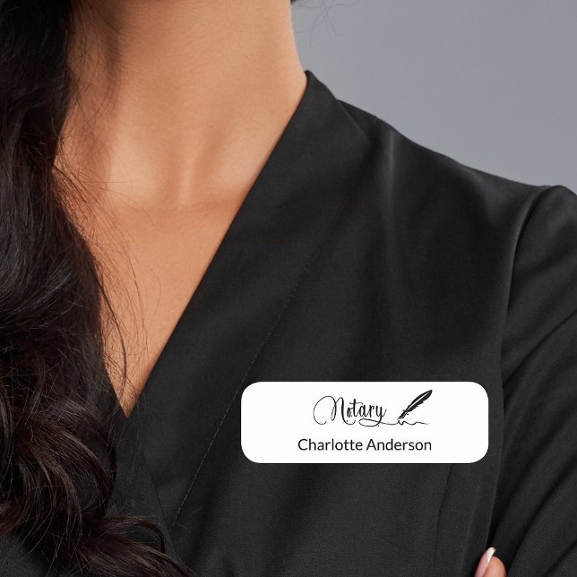 Elegant för notarius publicus för vita pennor enke namnbricka (Skapare uppladdad)