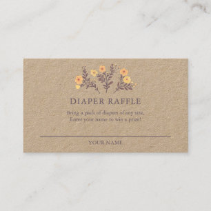 Elegant för NYA Blommigtar BABY SHOWER Kraft Card Visitkort