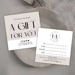 Elegant för Personlig av modern Salon Gift-certifi Fyrkantigt Visitkort