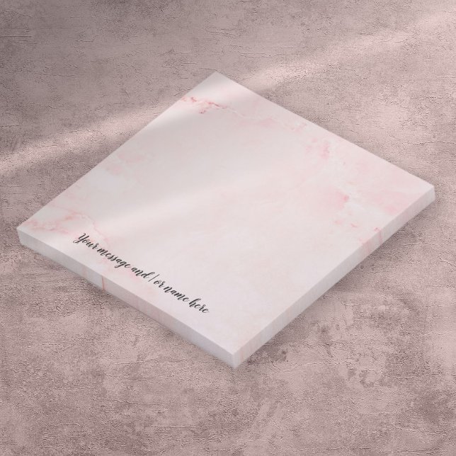 Elegant för personlig Message Rosa    Marble Post-it Block (Personalized Message Elegant Script Pink Marble Post-it Notes)