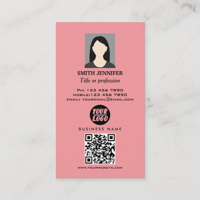 Elegant för professionell av verklig QR- i gods  Visitkort (Framsida)