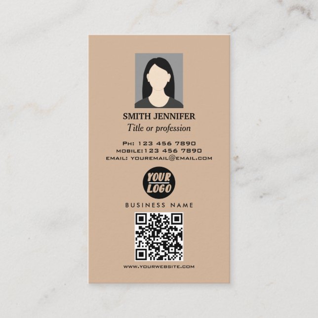 Elegant för professionell av verklig QR- i gods  Visitkort (Framsida)