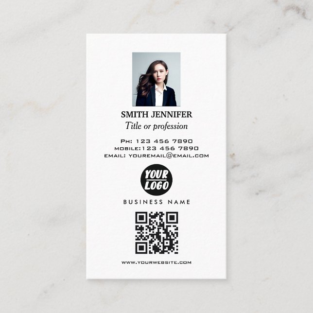 Elegant för professionell av verklig QR- i gods Visitkort (Real estate QR code professional photo elegant Card)