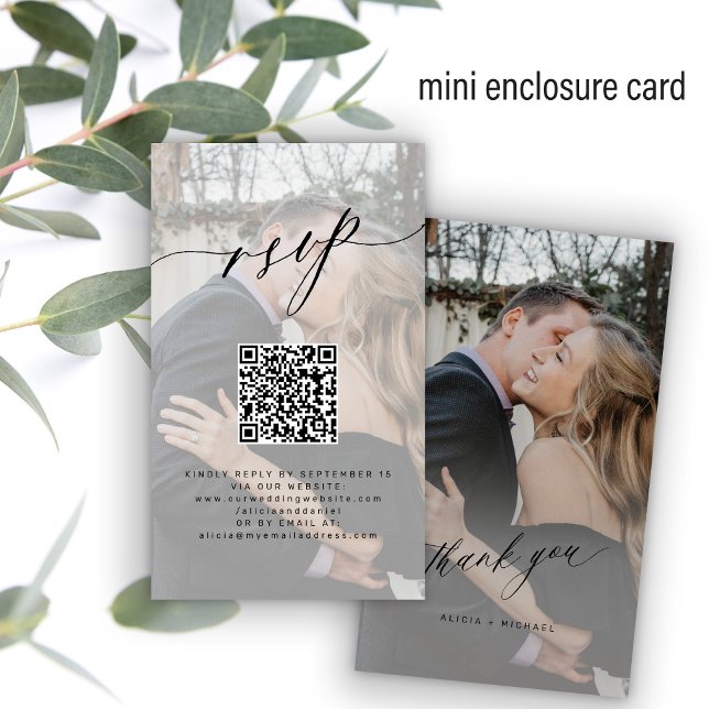 Elegant för QR OSA-fotot på bröllop webbplats Tilläggskort (Skapare uppladdad)