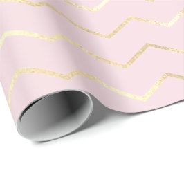 Elegant för Rand Linjer Guld Metallic Rosa Presentpapper