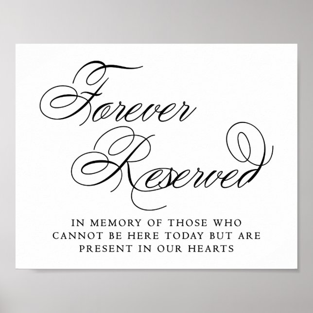 Elegant för reserverat svart skript | Memorial Poster (Framsidan)