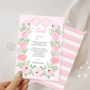 Elegant för rosa av blommigt för  av kugghjul tack kort