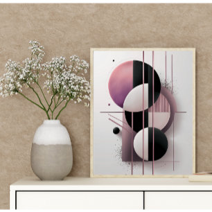 Elegant för Rosa av modern geometrisk Abstrakt - m Poster