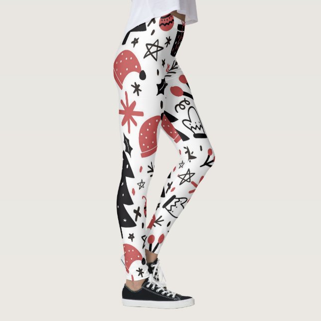 Elegant för Rosa Black Helgdagars Leggings (Höger)