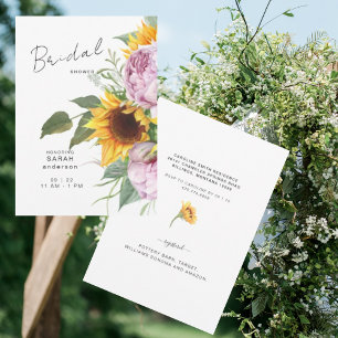 Elegant för Rosa Blommigt av feta solrosor Inbjudningar