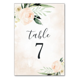 Elegant för Rosa Blommigt Champagne Garden Weddin Bordsnummer