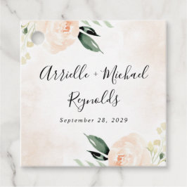 Elegant för Rosa Blommigt Champagne Garden Weddin Gåvor Etiketter