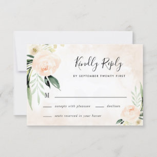 Elegant för Rosa Blommigt Champagne Garden Weddin OSA Kort