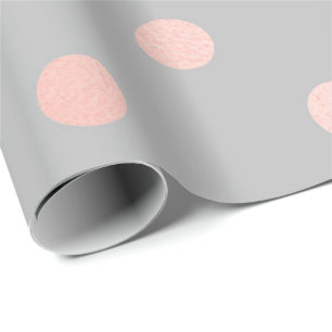 Elegant för rosa grått för persika för polka presentpapper