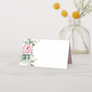 Elegant för Rosa- och kärnblommor Placeringskort