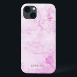 Elegant för rosa vattenfärg<br><div class="desc">Elegantens telefonfodral med ditt namn över en handmålad rosa vattenfärgsbakgrund.</div>
