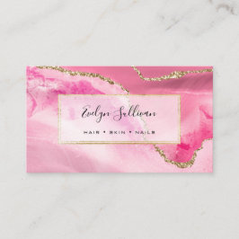 elegant för rosa vattenfärg  agate visitkort