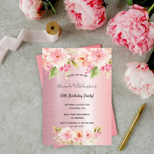 Elegant för rosor vid födelsedag inbjudningar