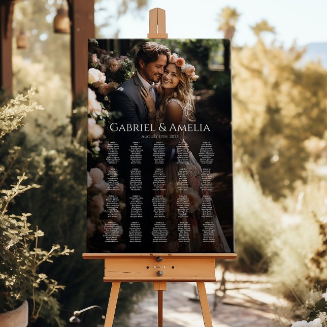 Elegant för sittande foto-bröllop-diagram poster (Skapare uppladdad)