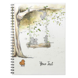 Elegant för Söt av anpassade namn på möss Anteckningsbok